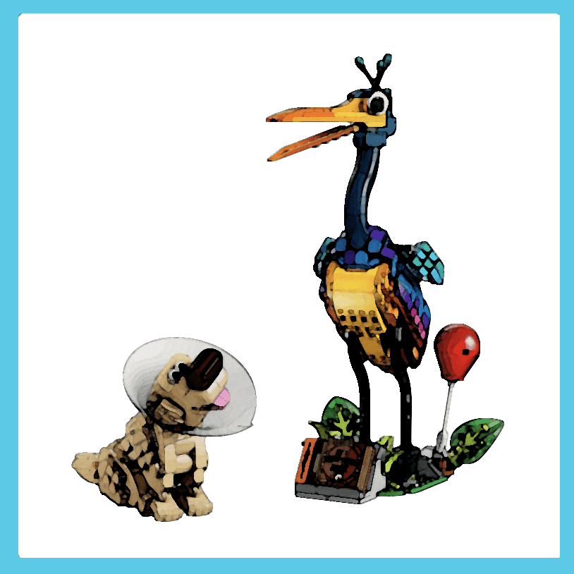 Disney™ Kevin and Dug™ Display Case for LEGO® #43290 (Clear Base)