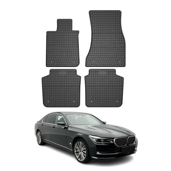 OMAC Floor Mats Liner for BMW 7 Series G12 Long 2016-2022 Rubber Black 4Pcs