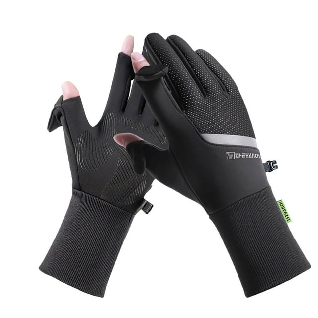 HAming Gants d'Hiver pour Hommes Fermeture Éclair Écran Tactile Imperméable Course Randonnée Cyclisme Gants Chauds Temps Froid