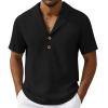 thumbnail image 2 of Enridrech Men's Fashion Collared Shirt Short Sleeve Tops with Button Soft Breathable Tee Slim Casual Summer Top, 2 of 6