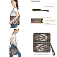 thumbnail image 3 of ZUXONGSY Tribal Wolf Print Casual Bucket Bag Tote Purse Set for Women, Fashion Shoulder Bag with Leather Wallet for Daily Use Travel, 3 of 4