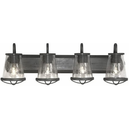 

GEDUBIUBOO 87004-WI 30in Darby 4-Light Bathroom Vanity Light Fixture Weathered Iron