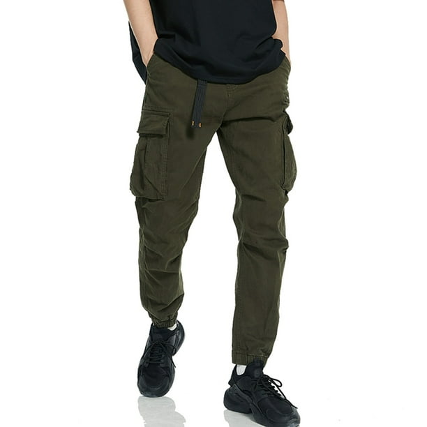 Pantalones largos para hombre, bolsillos laterales, pies pequeños, ajustados, largos, para hombre