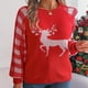 thumbnail image 3 of Suéter de cuadros rojos para mujer, regalos de Navidad, ciervo, jacquard, ropa festiva para las fiestas, suéter de punto elegante y acogedor, ropa de Año Nuevo, 3 of 4