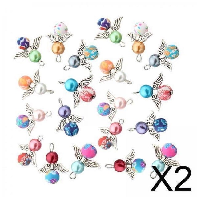 2x20x Dijes De Alas De ángel, Dijes De Hadas Coloridos Para Hacer Joyas Y Pendientes