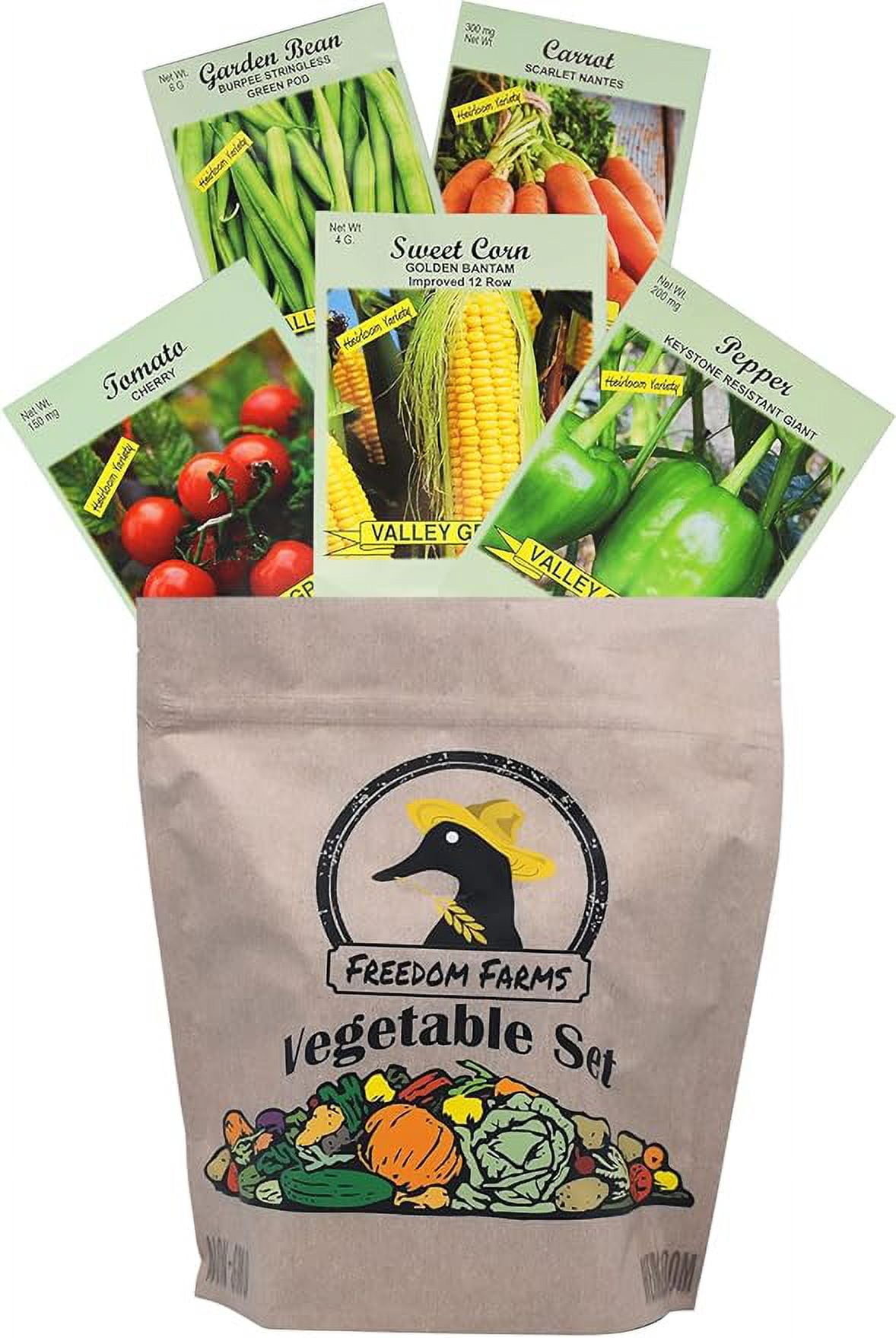 Black Duck Brand 50 Packs Assorted Heirloom Vegetable Seeds 50 Varieties Over 20,000 Heirloom Seeds, Includes Freedom Farms Vegetable Set Mylar Bag for Optimal Seed Storage! 100% Non-GMO
