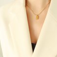 thumbnail image 2 of Mini Pequeño Ladrillo de Oro Cadena de Hueso de Serpiente Grano Cadena Collar Pendientes Conjunto Decoración Titanio Acero Chapado 18K Oro Mujer Oro ZefeiWu 9024715101976, 2 of 2