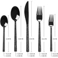thumbnail image 2 of 18/10 Stainless Steel Flatware Set Hand Forged Silverware Set Black Cutlery Set Round Hammered Handle Mirror Finished Heavy Duty 20 count Service for 4, 2 of 6