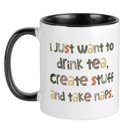 

CafePress - Drink Tea Create Take Naps Mug - Ceramic Coffee Tea Novelty Mug Cup 11 oz
