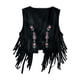 thumbnail image 1 of Chaqueta sin mangas con abertura frontal, estilo hippie, años 60 y 70, ideal para oficina, citas informales, senderismo. Negro, 1 of 9