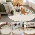 thumbnail image 6 of Eucalyptus Leaves Floral Round Area Rugs Collection 8', Spring Rustic Botanical Flowers Non Slip Indoor Circular Throw Runner Rug Floor Mat Carpet for Living Room Dining Table Bedroom Nursery, 6 of 9