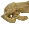 thumbnail image 5 of 40" x 15" Gold Resin Laying Floor Leopard Sculpture with Carved Faceted Diamond Exterior, by DecMode, 5 of 11