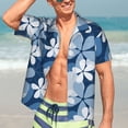 thumbnail image 4 of Uemuo Flower Printed Regular Fit Short Sleeve Casual Hawaiian Shirt for Men,Aloha shirt,Tropical shirt,Floral print shirt,Vacation Beach shirt-3X-Large, 4 of 9