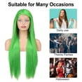 thumbnail image 6 of Unique Bargains Lace Front Wigs for Women 24" Grass Green Long Straight Hair with Wig Cap, 6 of 7