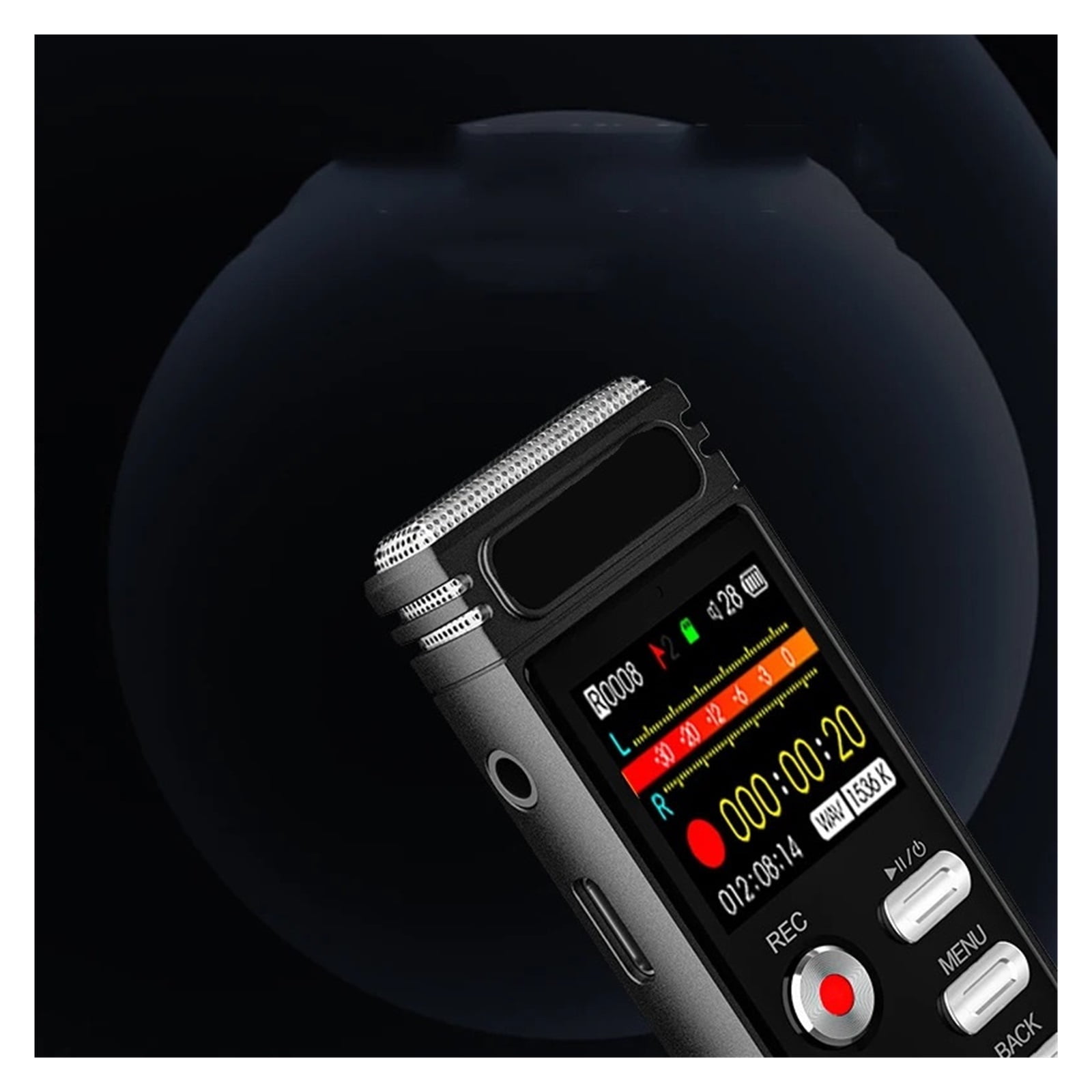 Voice Activated Portable Recorder MP3 Player Telephone Recording Dual Arc Microphone ,Excellent Sound Quality