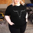thumbnail image 7 of DEXIO Plus Size Western Shirt for Women Cow Skull Shirt Boho Cowgirl T-Shirt Rodeo Graphic Tee Vintage Country Music Tops, 7 of 7