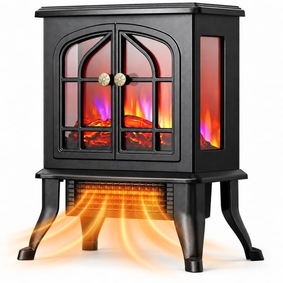 SUGIFT Infrared Quartz Electric Fireplace Stove Heate, Black