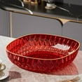 thumbnail image 6 of Dtchengua 6-Pack Luxury Serving Tray for Coffee Table - 7.8"×7.8"Multi-Color Fruit & Snack Platter for Entertaining | Serve in Style, Holds Drinks & Food, Easy-Clean Surface(Red), 6 of 6
