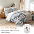thumbnail image 7 of Christmas Bedding Duvet Cover Set Twin Size 4 Pieces Winter Snowflakes Town Watercolor Simple Bedding Set with Zipper Closure, 1 Comforter Cover 68x86 Inches 1 Flat Sheet & 2 Pillow Cases, 7 of 7