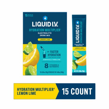 Liquid I.V. Hydration Multiplier Electrolyte Lemon Lime Drink Mix Packets 15 ct / 0.56 oz