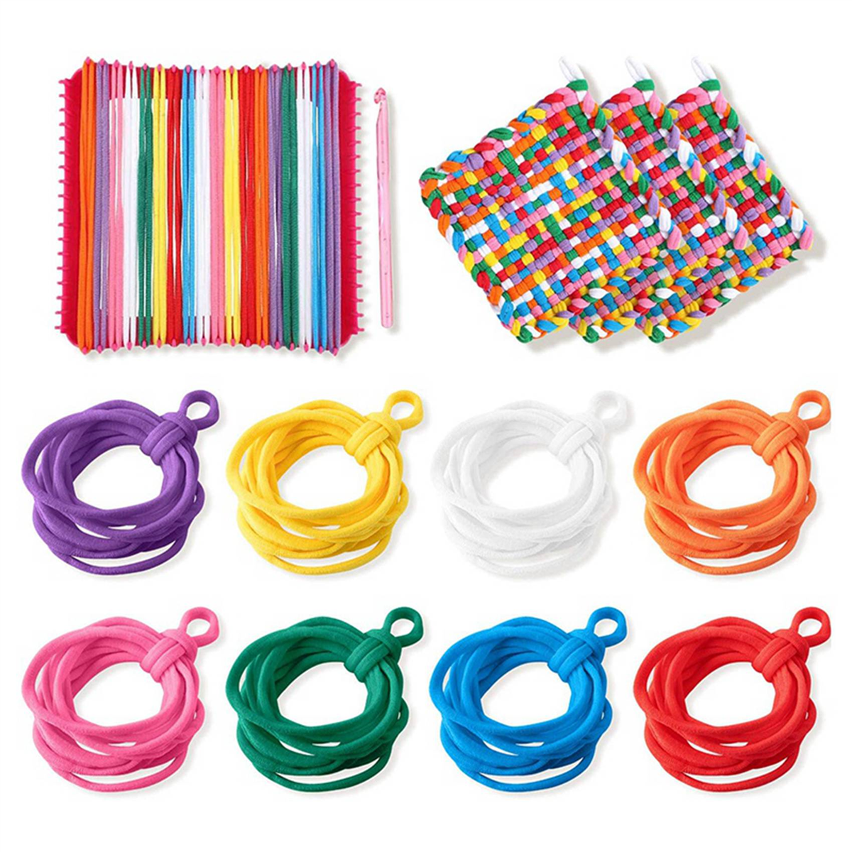 960 Pieces Potholder Weaving Weaving Craft with Multiple Colors for DIY Crafts Supplies