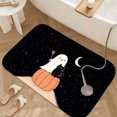 thumbnail image 5 of 1pc Ghost Black Cat and Pumpkin Absorbent Non-Slip Bathroom Thickened Flannel Rug Decor,Soft,Quick Drying,Suitable For Indoor/outdoor Use,Bathrooms,Bedrooms,Kitchens,Terrace,Laundry Rooms,16"x24", 5 of 9