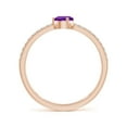 thumbnail image 2 of ANGARA Natural Tilted Pear Amethyst Parallel Split Shank Ring in 14K Rose Gold for Women (Size-6x4mm) | February Birthstone, Birthday, Anniversary, Jewelry Gift for Women | Natural Amethyst Ring, 2 of 8