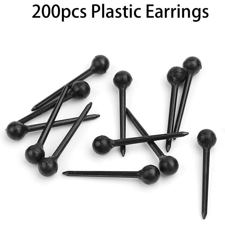200 Pcs Plastic Earrings Posts for Sports Clear Plastic Earrings Studs for  Sensitive Ears Surgery DIY Supplies 