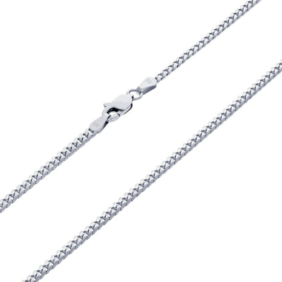 Nuragold 10K Real White Gold Solid Miami Cuban Link 2.7mm Chain Necklace (16"-30") Italian Jewelry for Men & Women