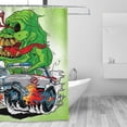 thumbnail image 6 of Shower Curtain Cartoon Art Bath Shower Curtains with 12 Hooks, Waterproof Washable Polyester Bathroom Home Decor Set 72x72 Inch, Plastic, 6 of 8