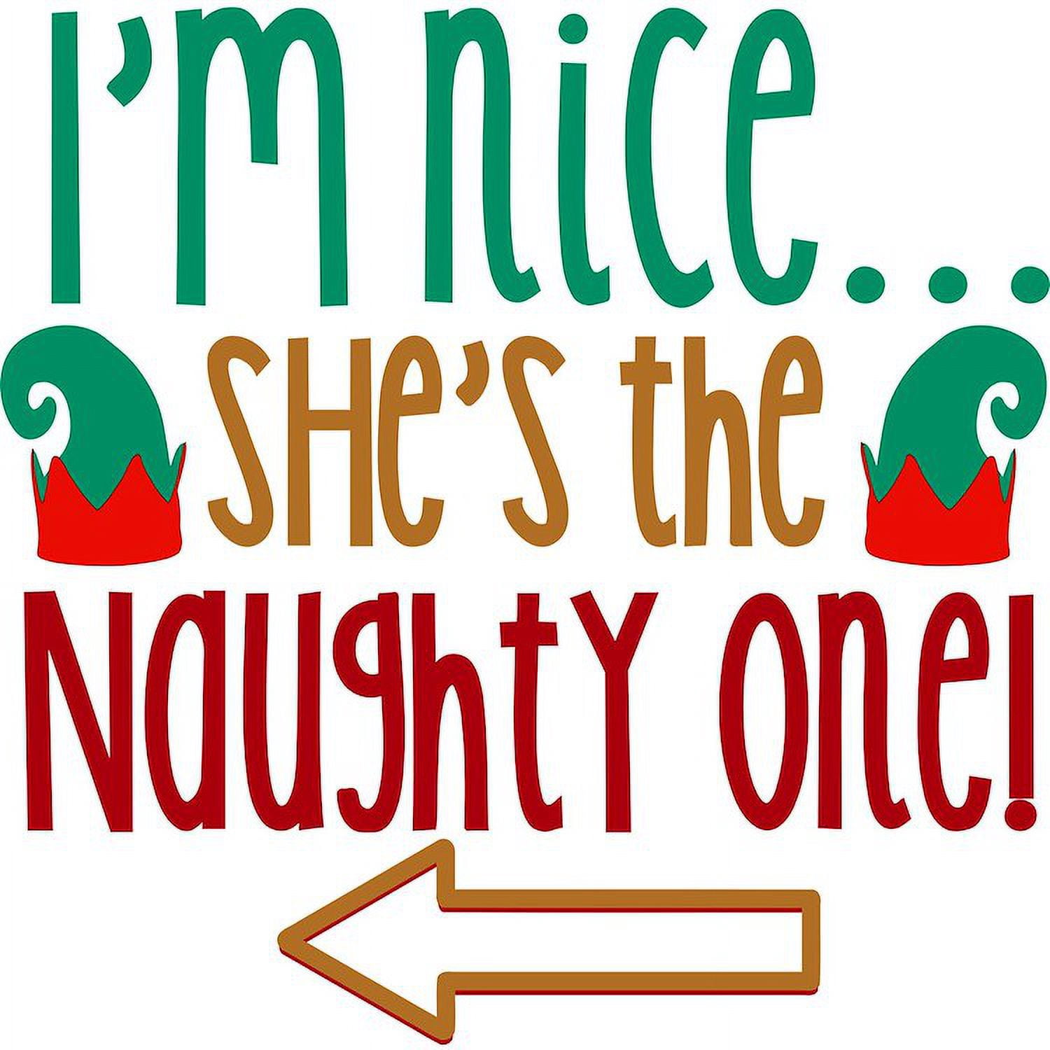 CafePress - Im Nice She's Naughty Elf Hat Women's Light Pajama - Women's Short Sleeve Print T-Shirt and Pants Light Cotton Pajama Set