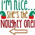 thumbnail image 3 of CafePress - Im Nice She's Naughty Elf Hat Women's Light Pajama - Women's Short Sleeve Print T-Shirt and Pants Light Cotton Pajama Set, 3 of 7