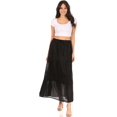 thumbnail image 5 of Sakkas Takara Maxi Broomstick Cascading Peasant Skirt with Elastic Waist - Black - One Size Regular, 5 of 5