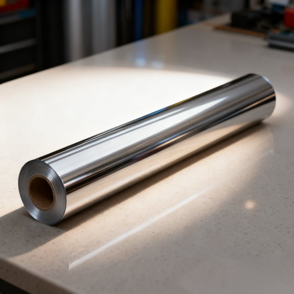 Chrome Silver Vinyl Wrap (12 x 60 Inches) for Automotive Exterior Use, Self-Adhesive Car Decal Film