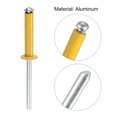 thumbnail image 4 of Unique Bargains 5mm x 25mm Aluminum Open End Flat Round Head Blind Rivets, Gold Tone 25 Pack, 4 of 5