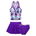 thumbnail image 2 of Alvivi Girls 3PCS Tankini Digital Printed Swimsuit Vest Tops Bottoms Skirt Set Bathing Suit 4-14, 2 of 7