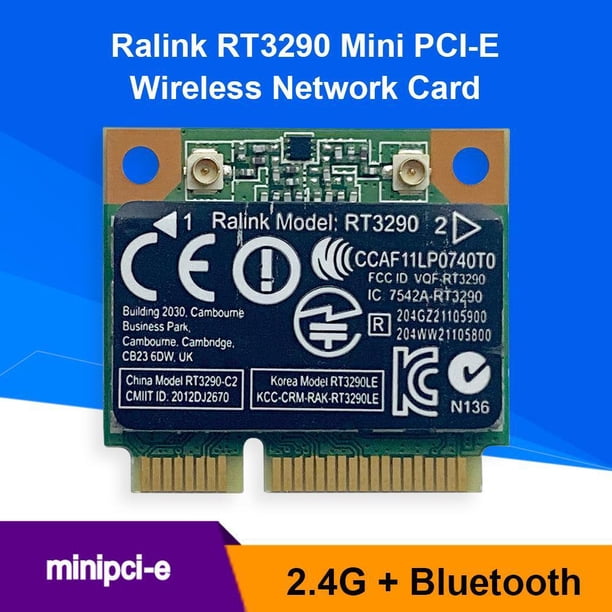 Tarjeta de red PCI RT3290 150Mbps 2.4GHz Tarjeta de red Bluetooth 3.0 Half Mini PCI-E Adaptador WiFi Barbie Nuevos Originales