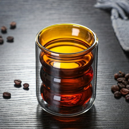

Kitchen Decor Prevent Scald Cartoon Lovely Double Glass Milk Coffee Cup With Round Mouth Kitchen Gadgets