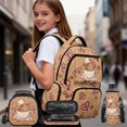 thumbnail image 2 of Aplkyhs Capybara Heart 4Pcs Kids Backpack for Girls with Lunch Box Pencil Case Water Bottle Carrier with Strap Suitable for Elementary Middle School High School, 2 of 7
