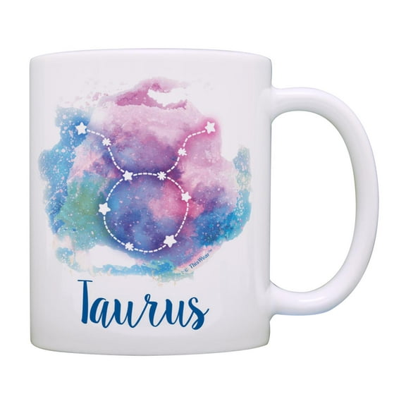 ThisWear Zodiac Gifts Taurus Zodiac Coffee Mug Taurus Cup Taurus Birthday Present Coffee Mug Pastel