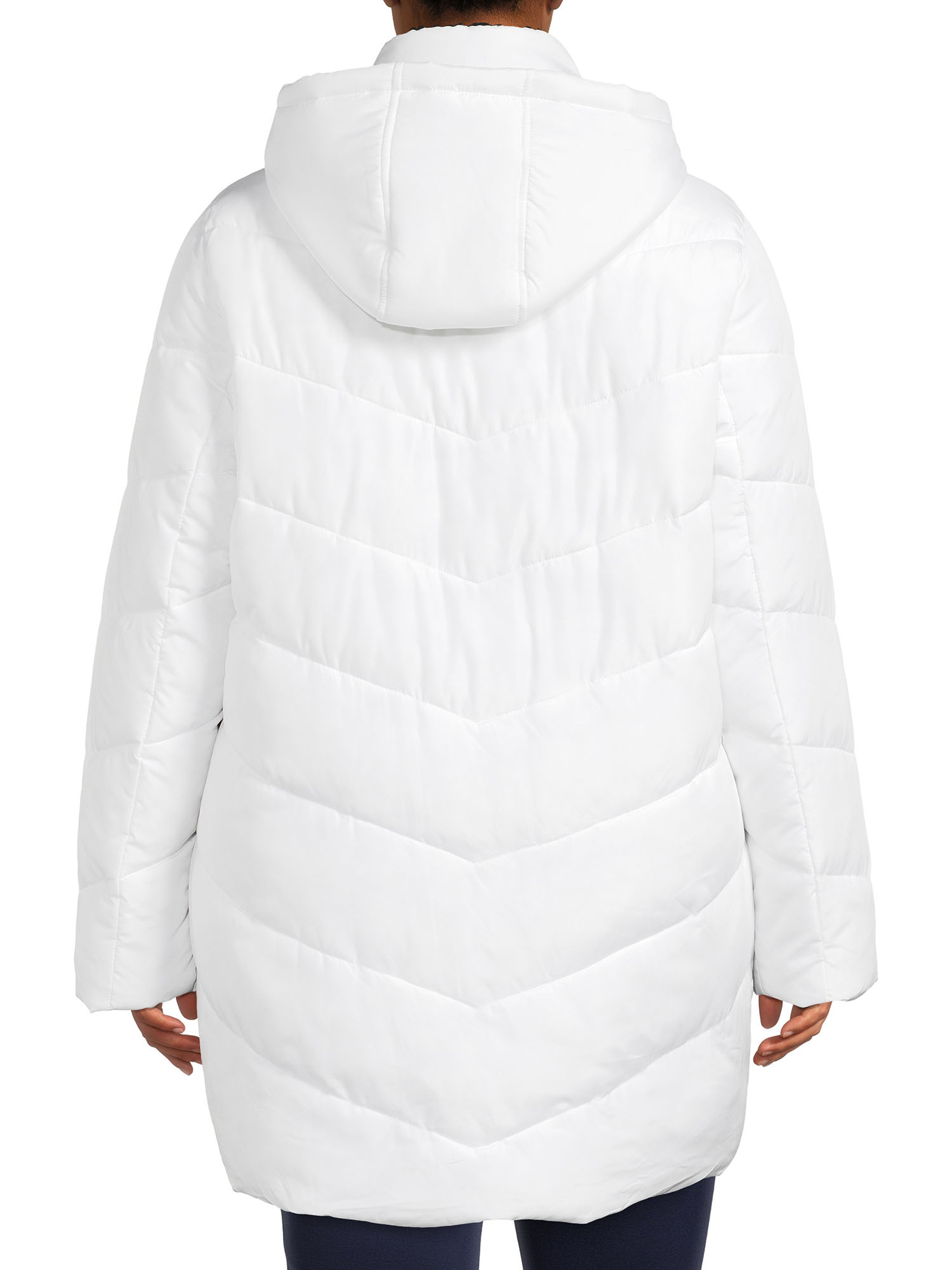 Big Chill Women's Chevron Quilted Puffer Jacket with Hood, Sizes 1X-3X - image 2 of 6