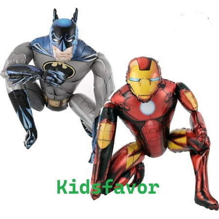 Kidsfavor 2-Pack Batman and Iron Man Foil Balloons