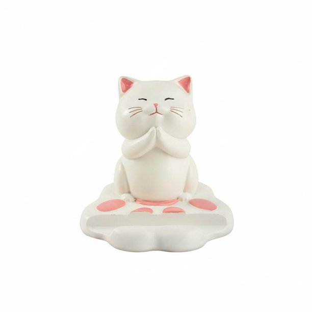 predolo Soporte de Móvil con Forma de Gato Diseño Adorable Figura de Gato Soporte para Teléfono Multifuncional Decoración Del Hogar para Oficina, Tocador