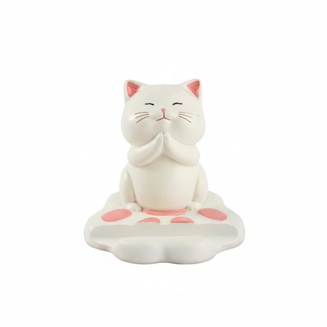 predolo Soporte de Móvil con Forma de Gato Diseño Adorable Figura de Gato Soporte para Teléfono Multifuncional Decoración Del Hogar para Oficina, Tocador