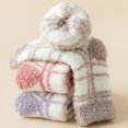 thumbnail image 4 of Dyfzdhu Women Plaid Fuzzy Winter Sleeping Socks House Socks Bed Socks Hut Socks, 4 of 4