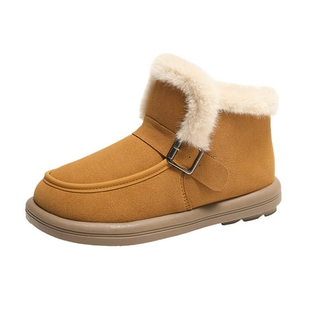 Siilsaa Snow Women Boots Boots Waterproof Ankle Boots Comfortable Keep Warm Winter Shoes for Women Brown 7