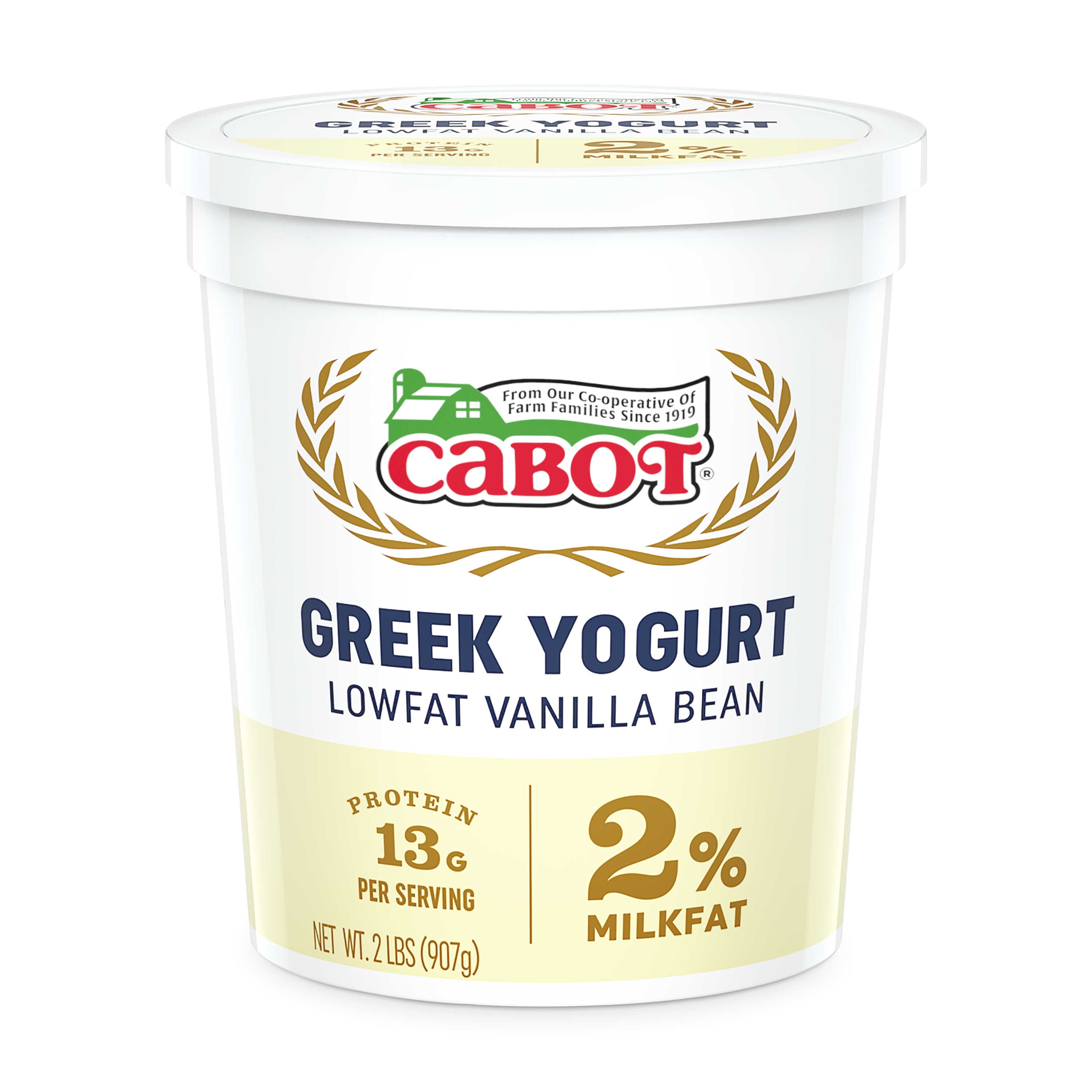 Cabot Creamery Lowfat Vanilla Bean Greek Yogurt, 32 Oz