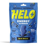 HELO Energy Gummies, Blue Razz (30CT) - 50mg of Caffeine per Gummy, Alpha GPC, Lion's Mane, Cordyceps, Electrolytes, Vitamin B12
