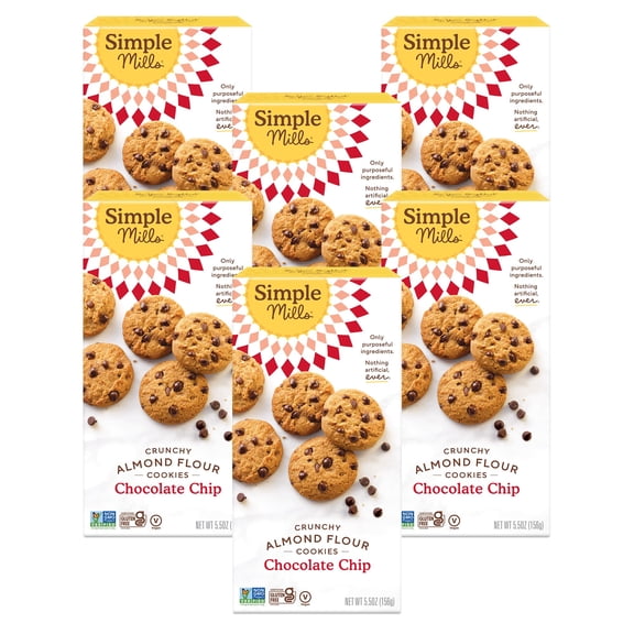 (Pack Of 6) Simple Mills Cookies Crunchy Chocolate Chip 5.5 Oz