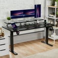 thumbnail image 3 of Homall 63" Wide Home Office Electric Height Adjustable Standing Desk Lifting Range 28~46" Computer Desk with Monitor Stand,Black, 3 of 7